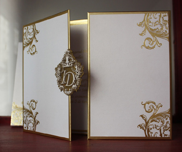 carte invitation blanc et or congo